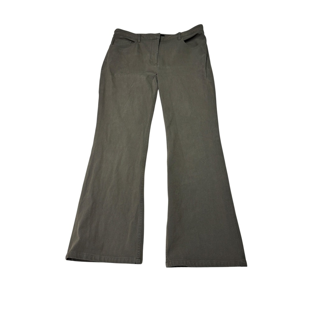 Theory Kick 5 PKT CL Eco Bistretch Flare Pants Olive Green Womens Size 8 W32 L26